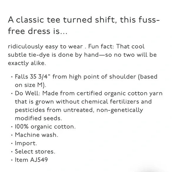 Madewell Tie Dye Tee Dress Small - Picture 6 of 6